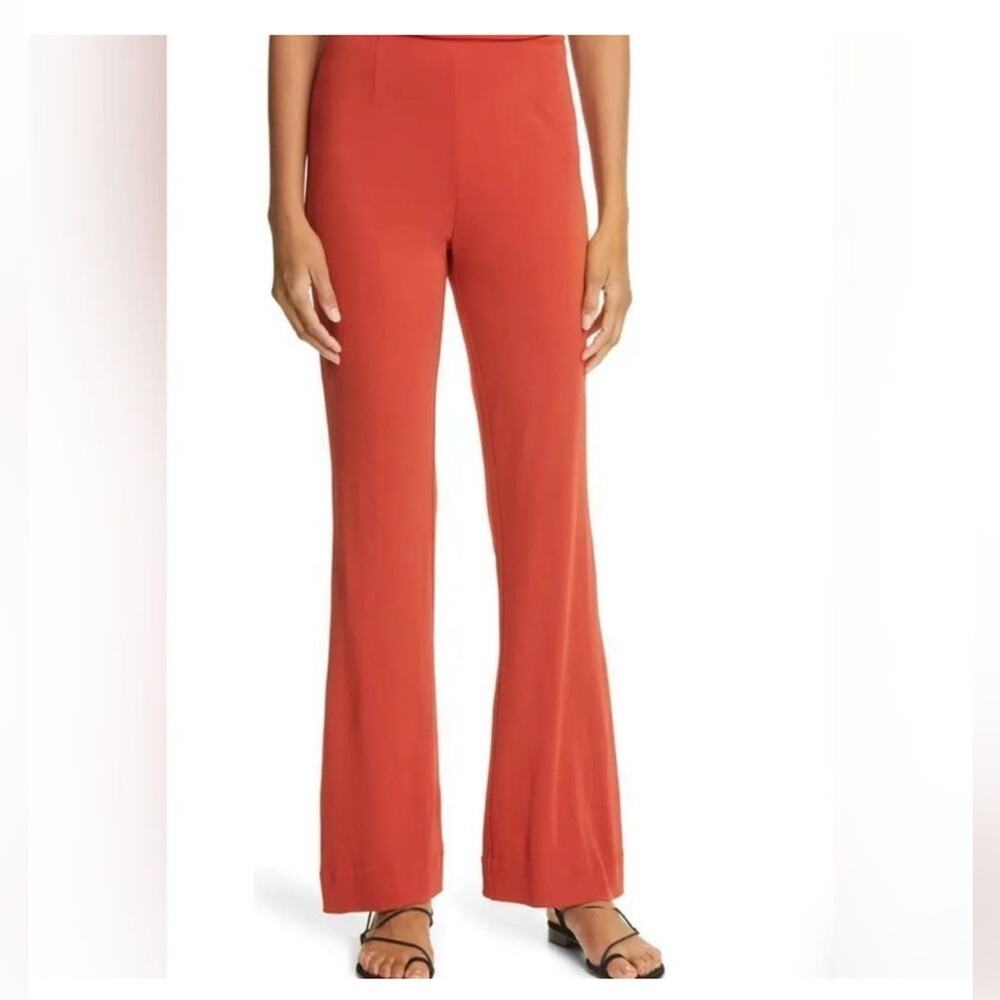 Rebecca Taylor Slim Full Pants in Orange Rust Size 2 Silk Viscose